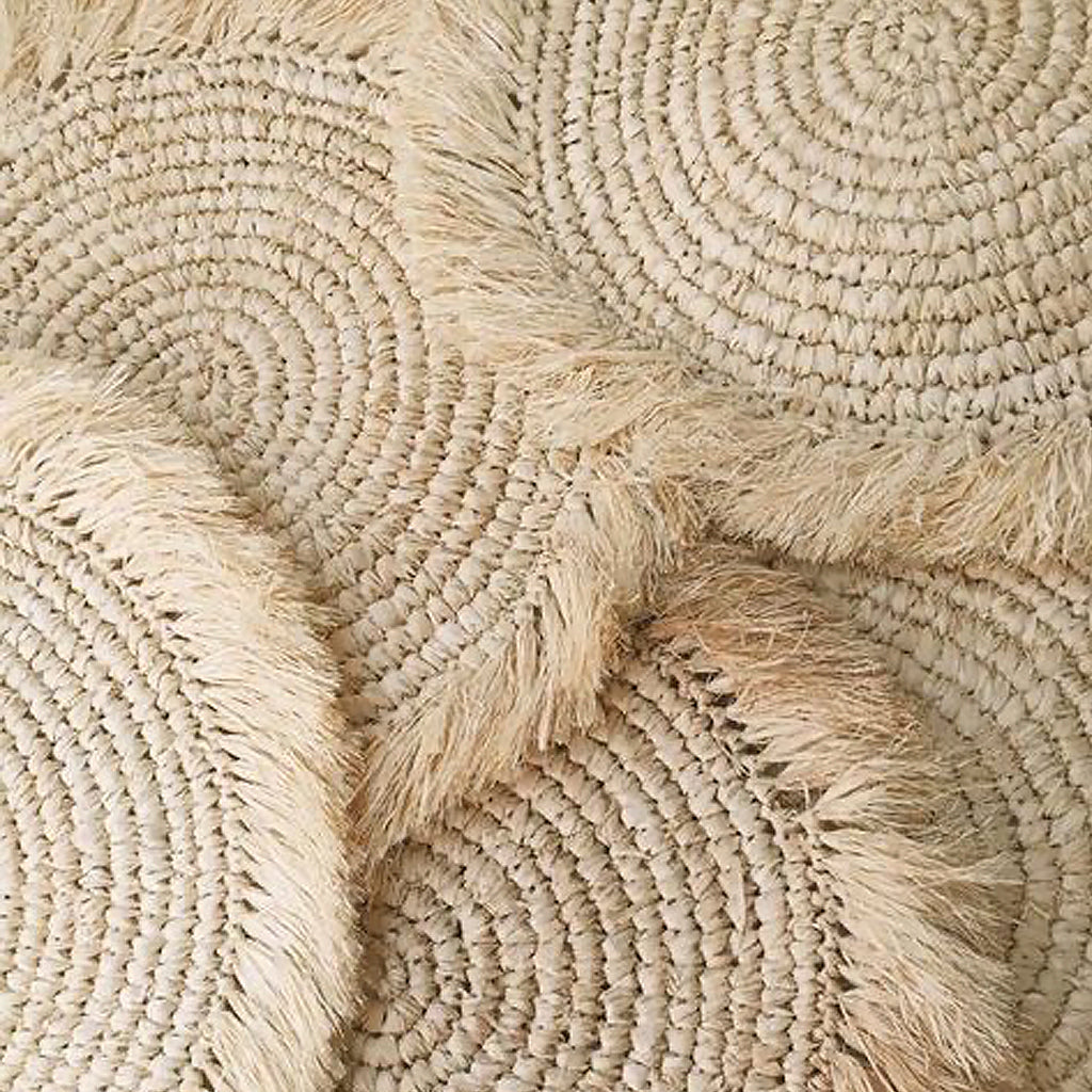 INDIVIDUAL SISAL CON FLECOS NATURAL<BR> 40 CMS DIAM.