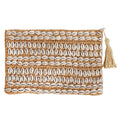 CLUTCH CONCHITAS REVERSO EN RAFFIA <BR> 33 X 20 CMS