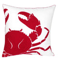 FUNDA DE COJÍN CRAB BORDADO EN ROJO <BR> 45 X 45 CMS