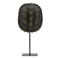 ESCULTURA CAPARAZÓN DE TORTUGA NEGRO EN RESINA <BR>20 X 10 X 40 CMS