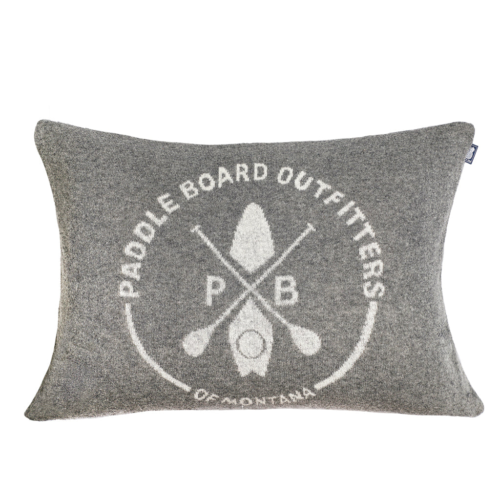 FUNDA DE COJÍN PADDLE BOARD EN LANA GRIS<BR> 50 X 70 CMS