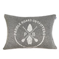 FUNDA DE COJÍN PADDLE BOARD EN LANA GRIS<BR> 50 X 70 CMS